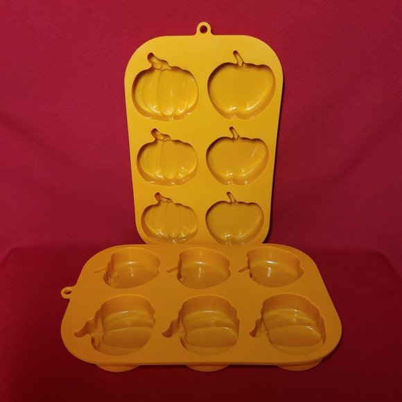 Silicon Pumpkin Apple 6 Cavity Nonstick Cake Mold Set of 2 - Picture 5 of 10
